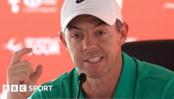 Rory McIlroy speaking to the media at the HSBC Abu Dhabi Championship