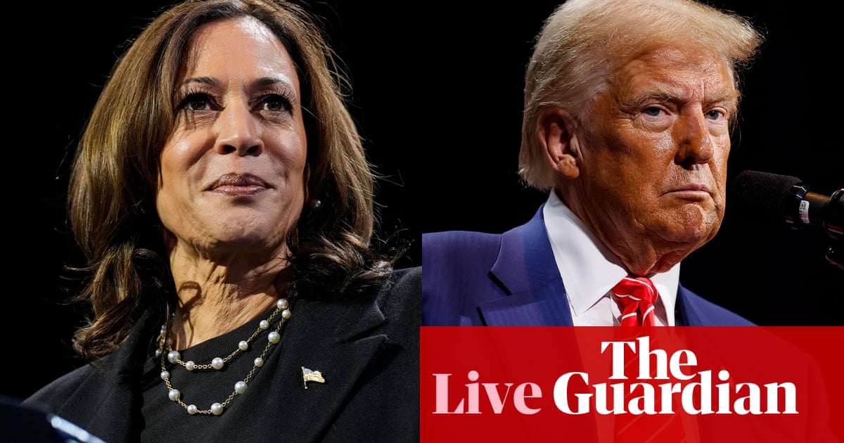 US election 2024 live: first polls have closed as millions continue to vote in contentious Trump-Harris race