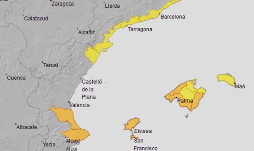 Una nueva DANA amenaza con intensas lluvias otra vez el sur de Valencia, Alicante y Baleares