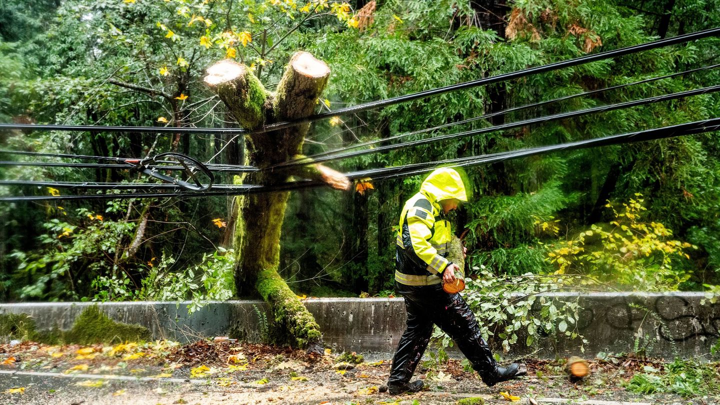 Hunderttausende Menschen entlang der US-Westküste sind ohne Strom. Foto: Noah Berger/AP/dpa