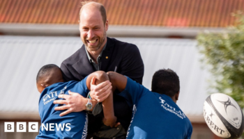 William's rugby skills tested on South African township visit