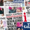 ‘Historic step’: what the UK papers say after landmark vote on assisted dying