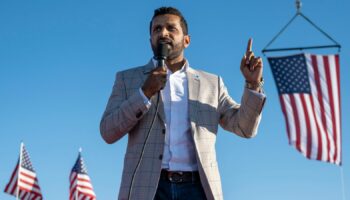 FILE - Kash Patel, former chief of staff to Acting Secretary of Defense Christopher Miller, speaks at a rally in Minden, Nev., Oct. 8, 2022. (AP Photo/Jos.. Luis Villegas, File)