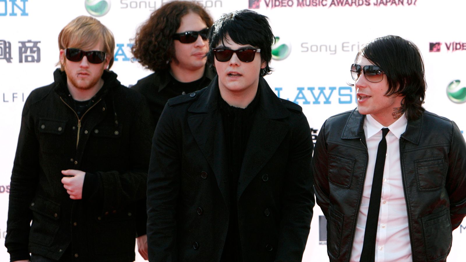 Bryar (left) with the band in Japan in 2007. Pic: Reuters