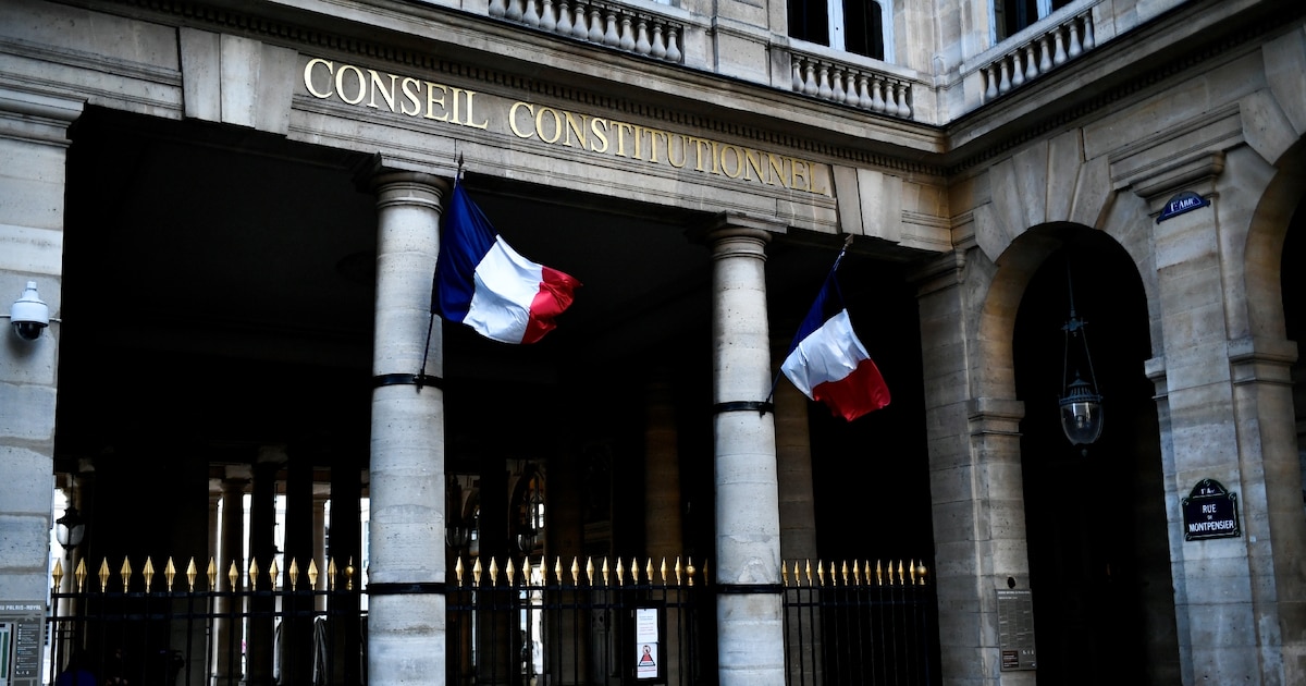 L'entrée du Conseil Constitutionnel à Paris, le 22 janvier 2024