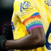 Crystal Palace's Marc Guehi wearing the Rainbow Laces captain's armband. Pic: PA