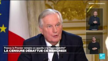 Michel Barnier compte sur un "réflexe de responsabilité" des députés pour ne pas le censurer