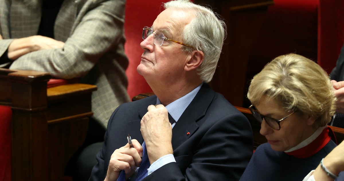 Michel Barnier à l'Assemblée nationale, à Paris, le 4 décembre 2024