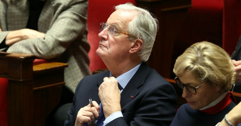 Michel Barnier à l'Assemblée nationale, à Paris, le 4 décembre 2024