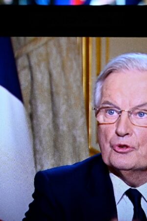 Le Premier ministre Michel Barnier lors d'une interview télévisée le 3 décembre 2024