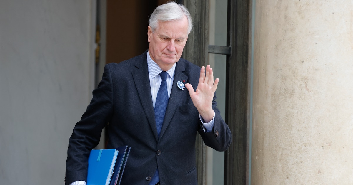 Le Premier ministre démissionnaire Michel Barnier à l'Elysée, le 6 novembre 2024.