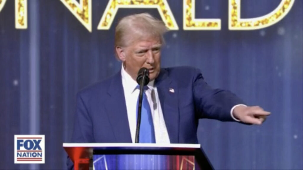 President-elect Donald Trump receives the 'Patriot of the Year' award at Fox Nation's Patriot Awards