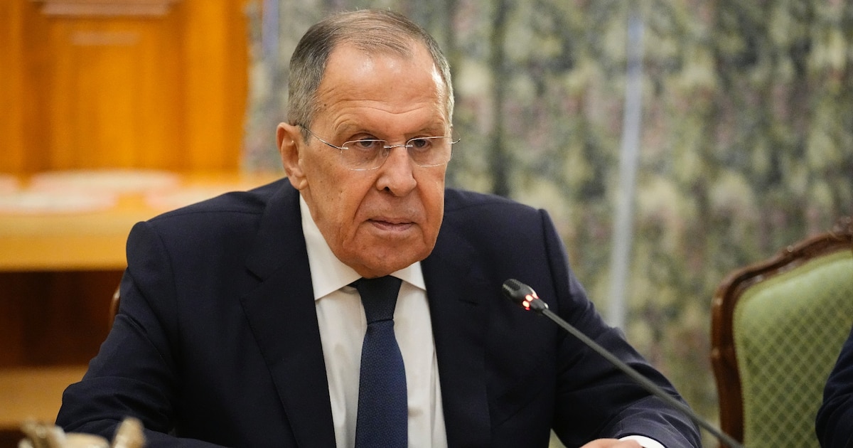 Le ministre russe des Affaires étrangères, Sergueï Lavrov, lors d'un entretien avec son homologue colombien, à Moscou le 14 novembre 2024