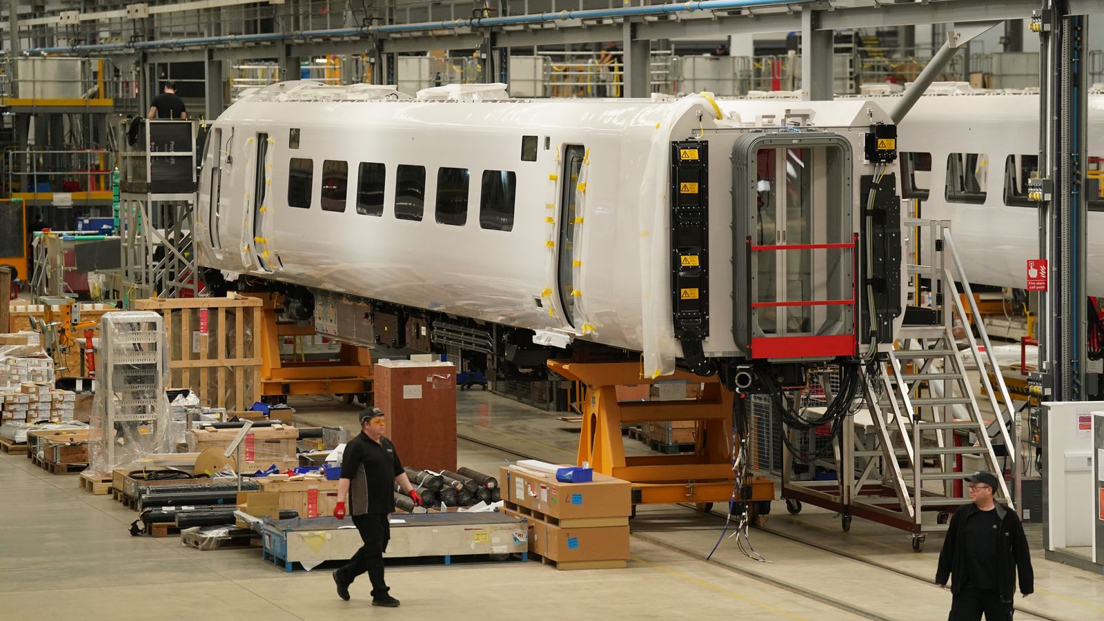 The Hitachi rail manufacturing plant in Newton Aycliffe, County Durham. Pic: PA