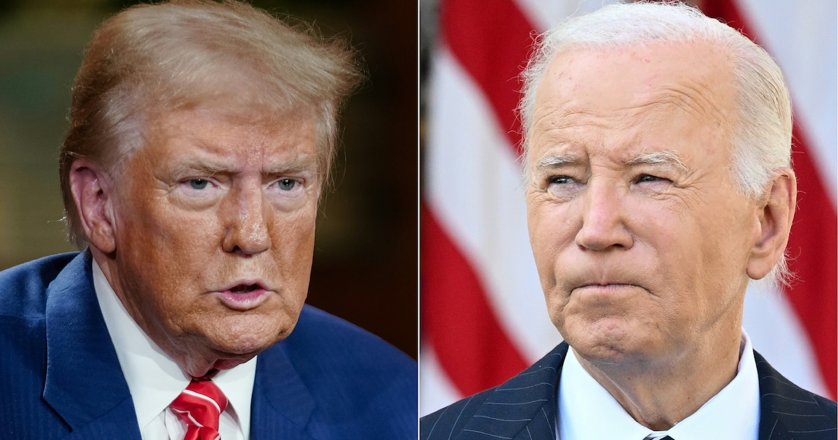 Un combo photo créé le 7 novembre 2024 montrant Donald Trump et Joe Biden