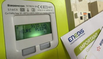 Un compteur d'électricité à Lille, dans le Nord de la France, le 14 septembre 2022