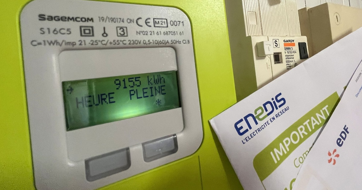 Un compteur d'électricité à Lille, dans le Nord de la France, le 14 septembre 2022