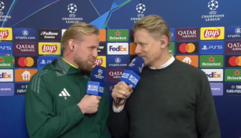 En Ligue des champions, Peter Schmeichel a interviewé son fils Kasper, gardien du Celtic Glasgow