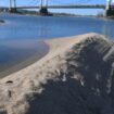 This picture taken on February 26, 2023, shows the sand banks in the Loire River, in Montjean-sur-Loire, near Angers, western France. (Photo by JEAN-FRANCOIS MONIER / AFP)