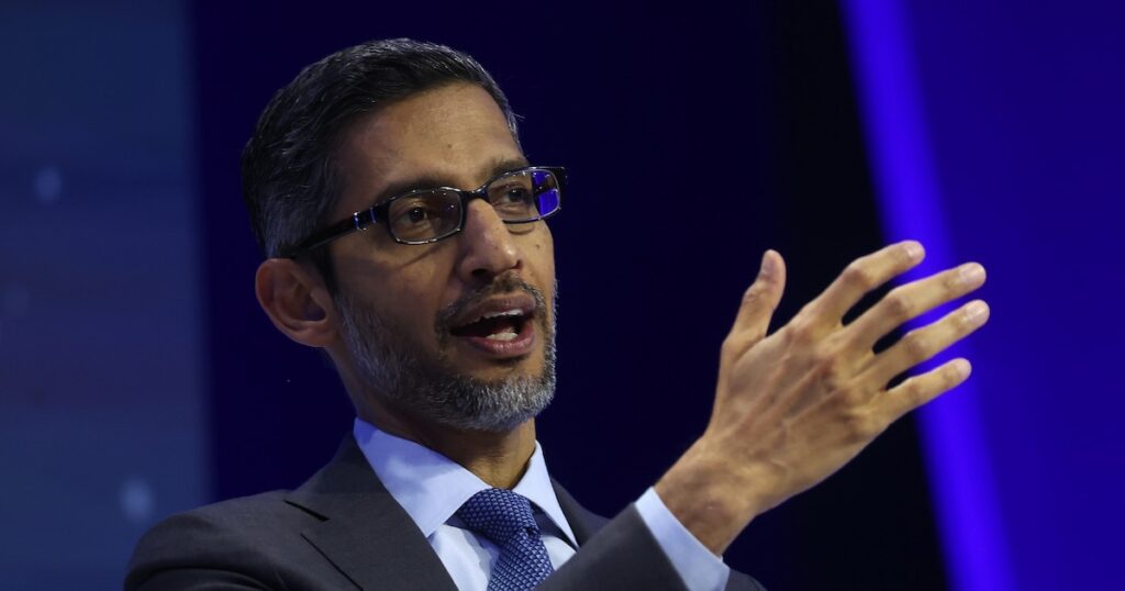 Le directeur général de Google Sundar Pichai à San Francisco, le 16 novembre 2023