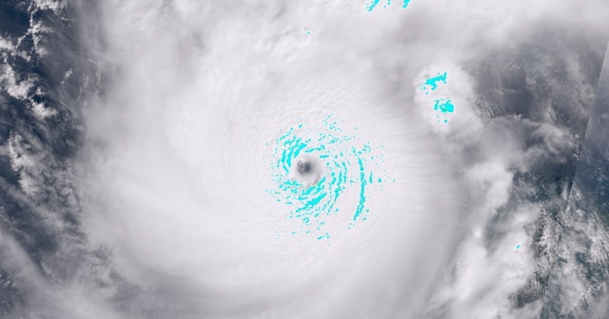 Image satellite fournie par l'Agence spatiale européenne prise le 7 octobre 2024, de l'ouragan Milton au-dessus du golfe du Mexique