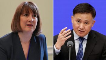 Rachel Reeves and (right) Pan Gongsheng, governor of the People’s Bank of China. File Pic: Reuters