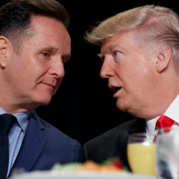 President-elect Donald Trump, right, with television producer Mark Burnett. File pic: AP