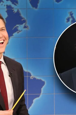 SNL's Colin Jost uncomfortably tells ruthless jokes about wife Scarlett Johansson as she watches backstage