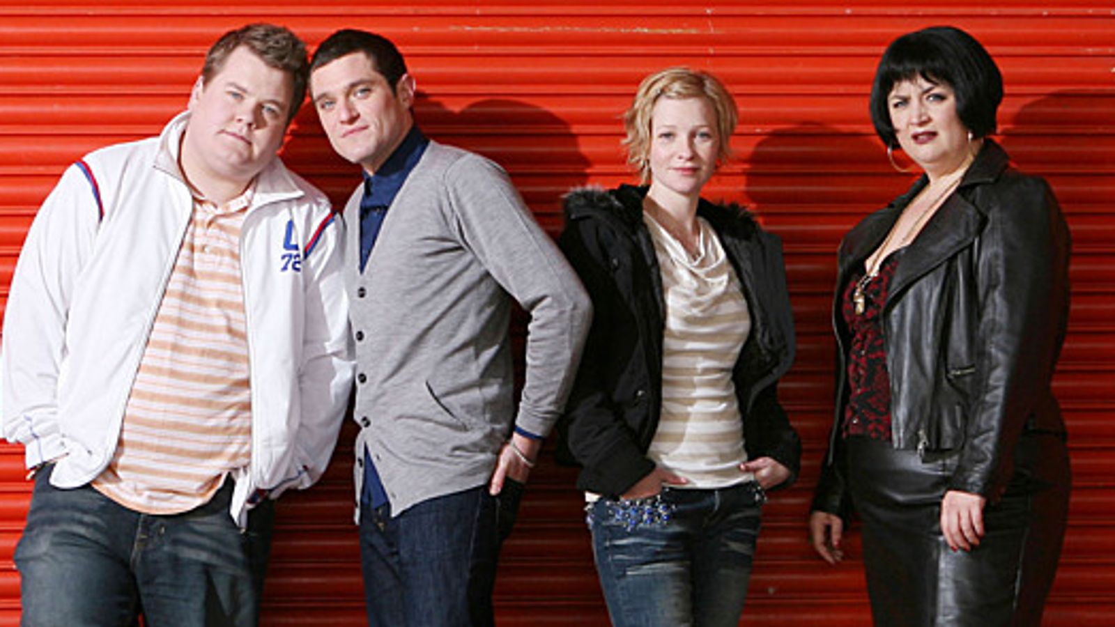 Gavin and Stacey,Smithy (JAMES CORDEN), Gavin (MATHEW HORNE), Stacey (JOANNA PAGE), Nessa (RUTH JONES),Image from series one - 2007,Baby Cow Productions,Neil Bennett