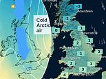 Arctic blast to grip Britain: Map reveal where temperatures will plunge to -8C with ice and freezing fog forecast as mild spell comes to an end