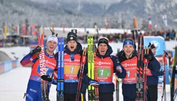 Biathlon : la France domine la Norvège et remporte le relais masculin