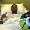 Bukayo Saka breaks silence on his hamstring injury with an update to fans from his hospital bed... as Arsenal star prepares for 'up to two months' on the sidelines after surgery