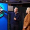 Cider-swigging Prince William channels his inner Luke Littler playing darts with Hannah Waddingham