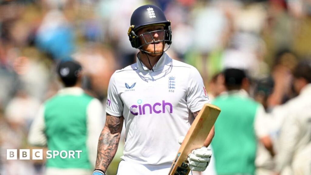 England captain Ben Stokes walks off after being dismissed