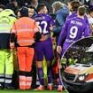 Fiorentina midfielder Edoardo Bove collapses on the pitch and is taken to hospital in an ambulance - with players in tears and Serie A match abandoned after alarming scenes