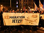 Furious German protesters take to the streets to demand mass deportations as anger at Angela Merkel's 'open doors' immigration policy rises in aftermath of Christmas market attack by Saudi doctor which killed five people including nine-year-old boy