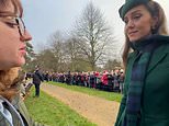 'Hugely grateful' Kate thanks cancer charity workers after her year battling the disease as she appears for royal Christmas Day church walk along with Louise, Charlotte, George and King Charles and Queen Camilla