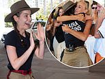 I'm A Celebrity's Maura Higgins is embraced by Jane Moore after shock elimination as Melvin Odoom LEAPS into Barry McGuigan's arms at the hotel after double exit