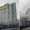 Moment UK tower block collapses in puff of smoke in 'overwhelming' explosive demolition