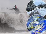 New Year celebrations are thrown into chaos as Britain is battered by 75mph winds: Maps show areas set to be worst hit with fireworks and events axed as forecasters warn of travel disruption after gales, heavy snow and four inches of rain