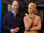 Not quite one hundred and heir-ty:  Prince William takes on Ted Lasso star Hannah Waddingham darts to plug Earthshot - then misses board entirely!