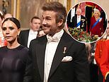 Posh's knight in shining armour! David Beckham beamed with pride as he gently guided wife Victoria through the King's Buckingham Palace Banquet... so are their invites a sign he's FINALLY back on the path to the knighthood he craves?