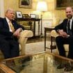 Prince William is all smiles as he welcomes Donald Trump to the British Embassy in Paris - as the US President-elect hails him as a 'good one'