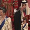 Princess Anne appears to forget to toast the Emir of Qatar at glitzy Buckingham Palace State Banquet