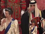 Princess Anne appears to forget to toast the Emir of Qatar at glitzy Buckingham Palace State Banquet