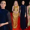 Saoirse Ronan looks sensational in a shimmering gown while Ellie Bamber wears a cut-out dress with Alicia Vikander at 27th British Independent Film Awards