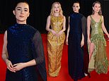 Saoirse Ronan looks sensational in a shimmering gown while Ellie Bamber wears a cut-out dress with Alicia Vikander at 27th British Independent Film Awards