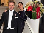 Stylish Victoria and David Beckham pose in loved-up festive snaps while Amanda Holden gets glam with her family as they lead stars celebrating Christmas Eve