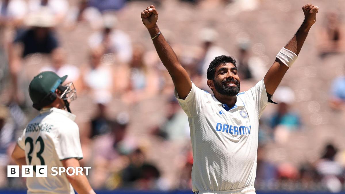 Jasprit Bumrah celebrates taking a wicket