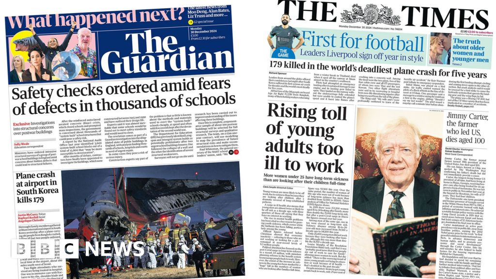 The Papers: School 'defects' check ordered and 'young adults too ill to work'